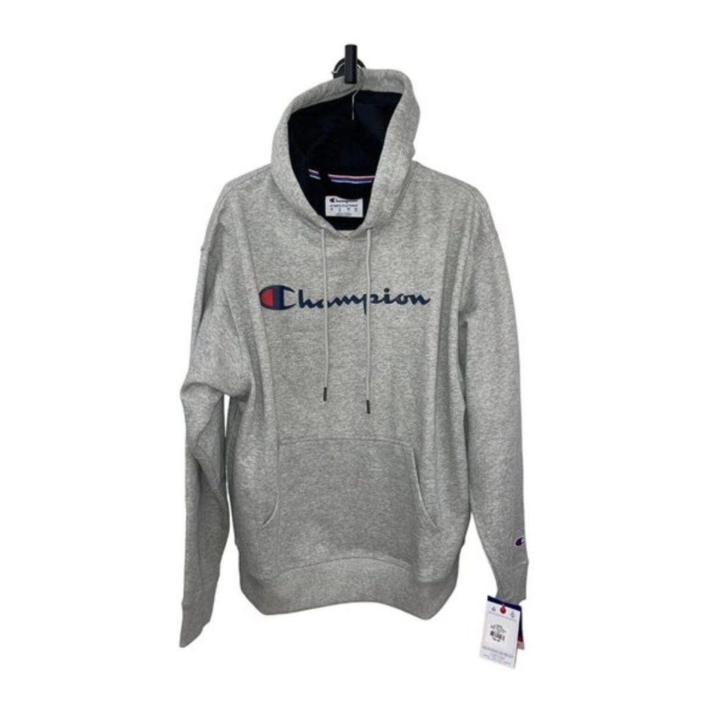 Champion Men Long Sleeve Powerblend Fleece Pullover Midweight Hoodie GF89H Large